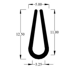 Profil en U bord de tôle PVC/CHROME 12,5 mm vendu au mètre