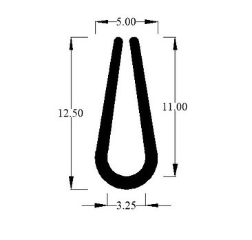 Profil en U bord de tôle PVC/CHROME 12,5 mm vendu au mètre