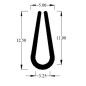 Profil en U bord de tôle PVC/CHROME 12,5 mm vendu au mètre Profil en U bord de tôle PVC/CHROME 12,5 mm vendu au mètre