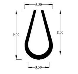 Profil en U bord de tôle PVC/ALU 9 mm vendu au mètre