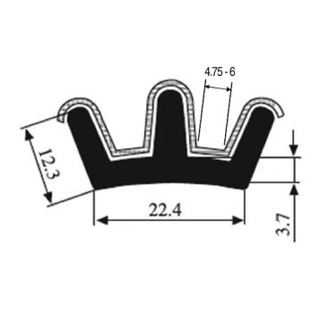 Coulisse double 24 mm x 13 mm
