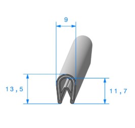 Profil en U marron pour bord de tôle avec armature métallique