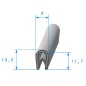 Profil en U blanc pour bord de tôle avec armature métallique