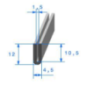 Joint en U noir compact sans armature calage de tôle 12 x 4,5 mm