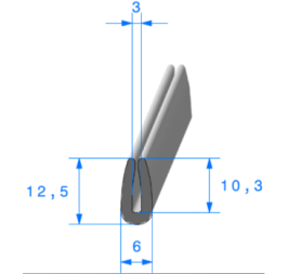 Calage de glace pour vitre, tôle ou plexi de 2mm 9,5 x 5 mm