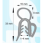 Joint de coffre ou de porte avec bourrelet et lèvre JC325