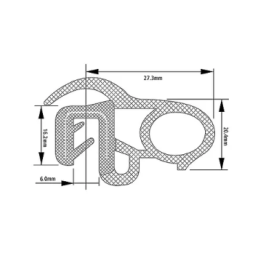 Joint de coffre ou de porte avec bourrelet et lèvre JC327
