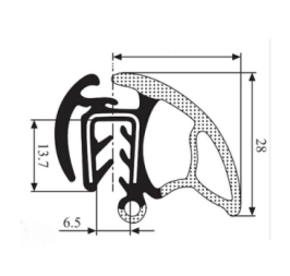 Joint de coffre ou de porte avec bourrelet et lèvre JC329
