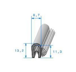 Profil en U avec brosse latérale