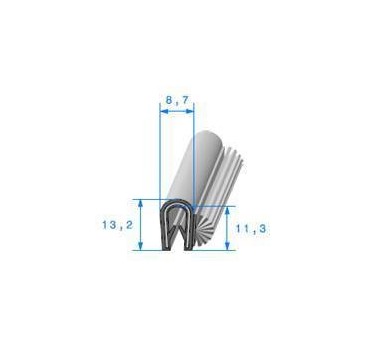 U-profile edge trim with side brush by the metre | Tido