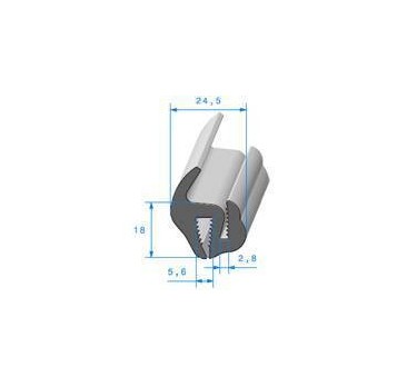 Fixed window seal 5.6 x 2.8 mm JC829 by the metre | Tido