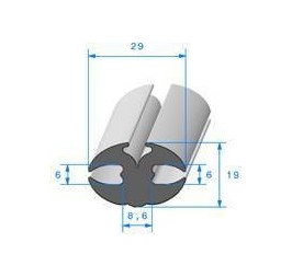 Joint de vitre a clé avec épaisseur de 6mm
