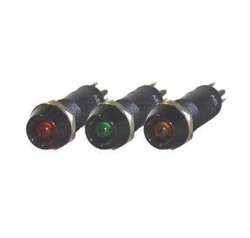 Round plastic LED warning light green, 12 V, 10.2 mm | Tido