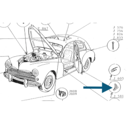 Kit de joint des 4 portes Peugeot 203 berline avec colle fournie